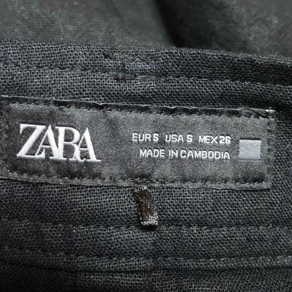 Zara Women's Black Buckle Belted Cargo Pockets High Rise Mini Skirt Skort Size S - Picture 4 of 5